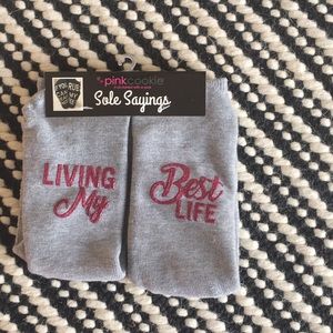 Pink cookie Sole saying Socks